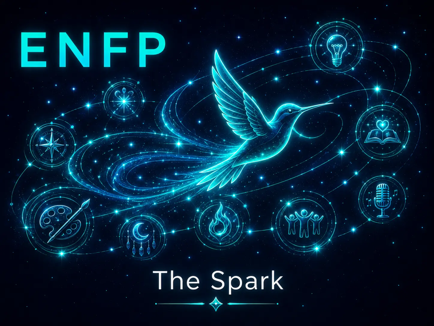 Illustration of the ENFP Spark personality type