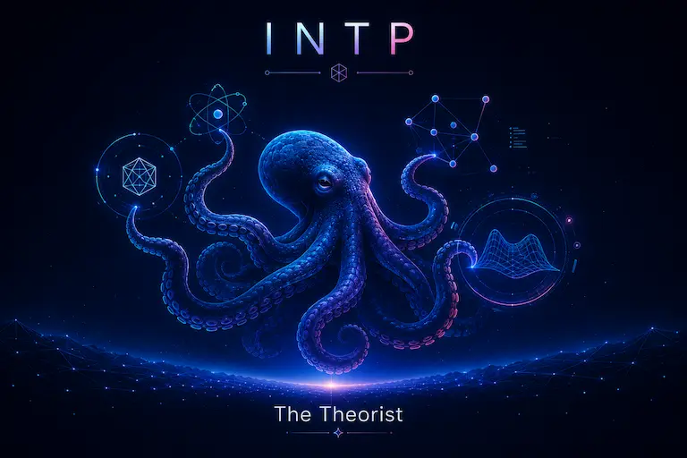 Illustration of the INTP Theorist personality type